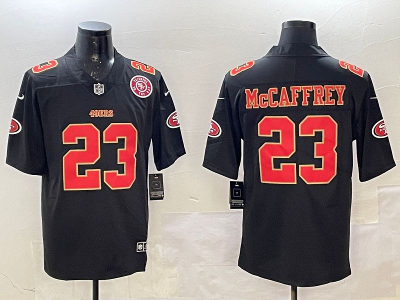Men San Francisco 49ers #23 Mccaffrey Black gold Fashion 2025 Nike Limited NFL Jersey style 4->san francisco 49ers->NFL Jersey